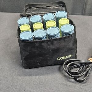 Conair Instant Heat Compact Setter Travel Pouch 12 Rollers Clips Wedding Paegent